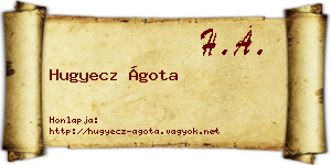 Hugyecz Ágota névjegykártya