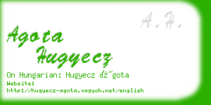 agota hugyecz business card